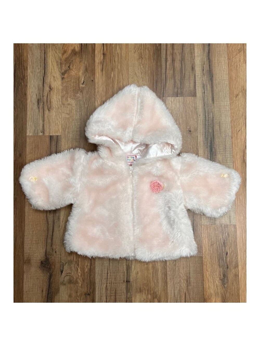 Baby Togs Pink Faux Fur Hooded Jacket 3-6M Cozy Winter Baby Coat